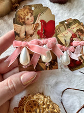 Load image into Gallery viewer, Pearl and Bow Drop Earrings
