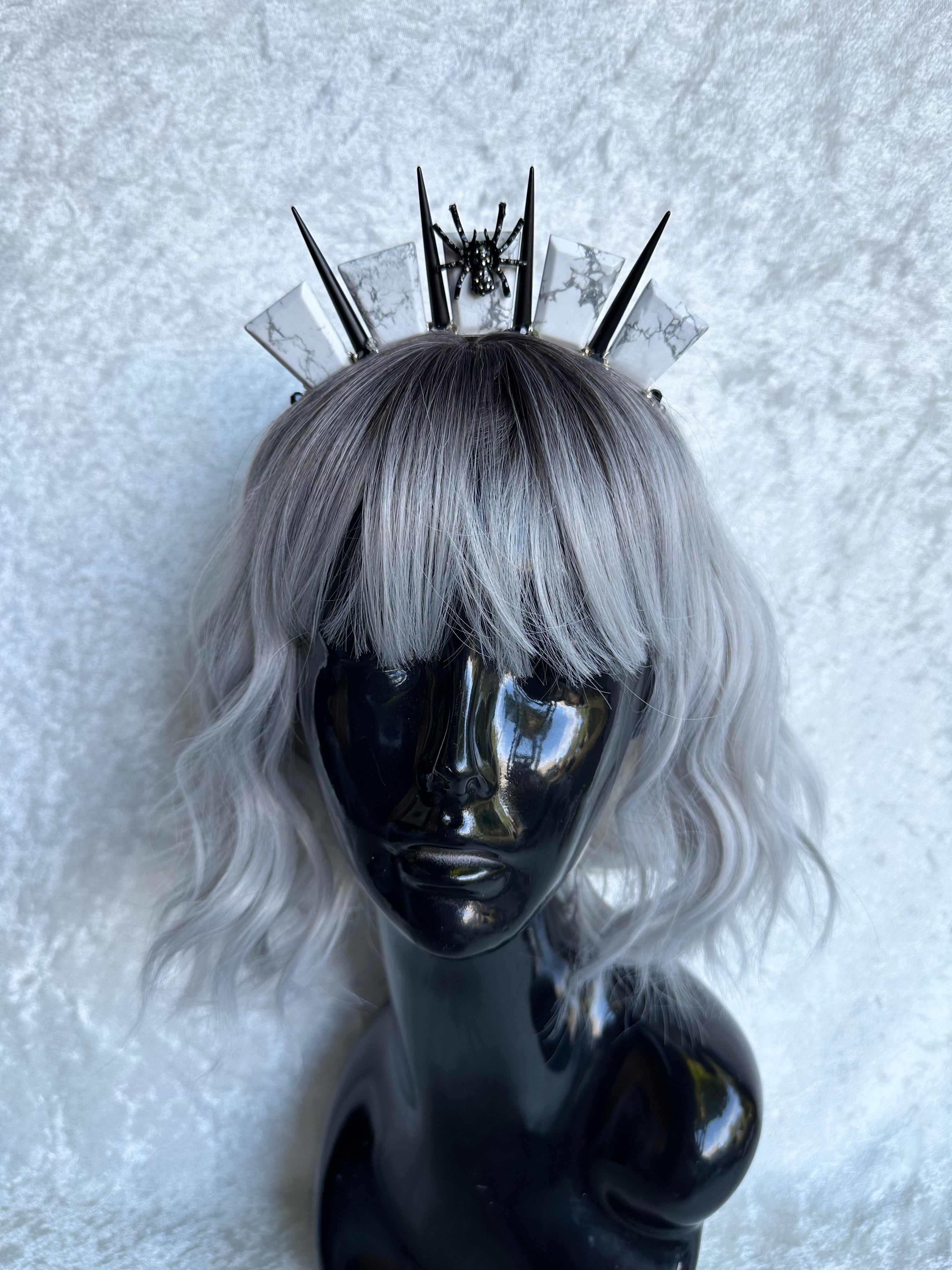 Spiky Sparkle Spider Howlite Crown – Titania's Wardrobe