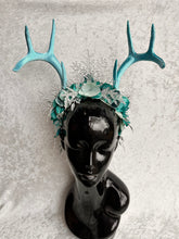 Load image into Gallery viewer, Icy Blue Antler Crown
