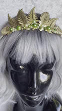 Load and play video in Gallery viewer, Green Garden Brass Fern Crown
