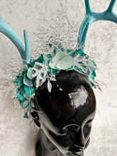 Load image into Gallery viewer, Icy Blue Antler Crown
