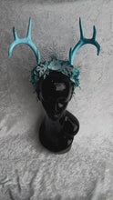 Load and play video in Gallery viewer, Icy Blue Antler Crown
